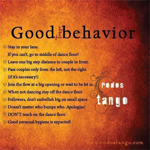 Good behavior Tango
